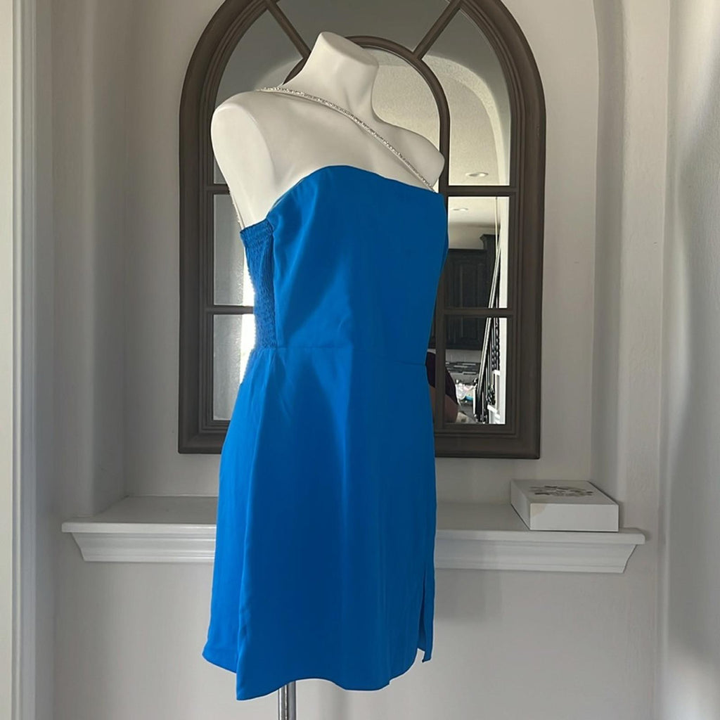 Amanda Uprichard X Revolve Dream Mini Dress Blue, OH SO CHIC! Size XL New w/Tag