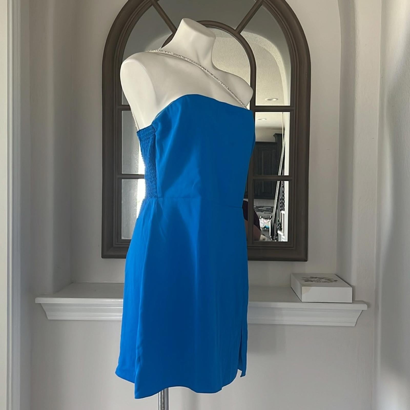 Amanda Uprichard X Revolve Dream Mini Dress Blue, OH SO CHIC! Size XL New w/Tag