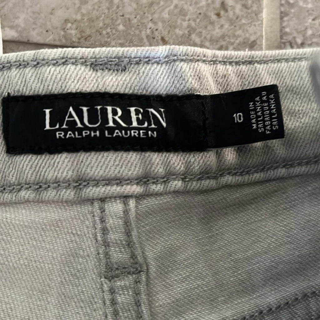 Lauren Ralph Lauren High Rise Skinny Ankle Jeans, Grey, Size 10 New w/Tag $99.5