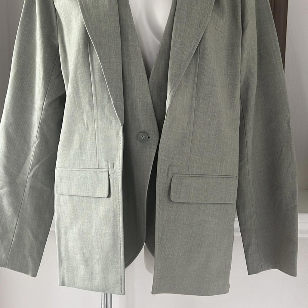 WhoWhatWear Audrey Layered Blazer in Stone Sage Green Size XL New w/Tag $228