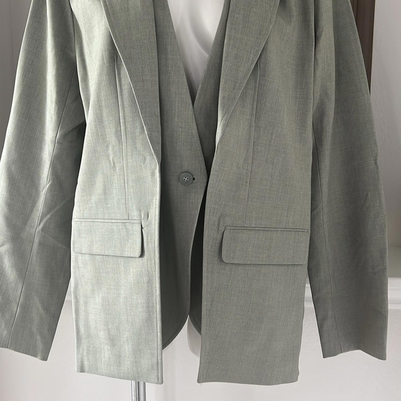 WhoWhatWear Audrey Layered Blazer in Stone Sage Green Size XL New w/Tag $228