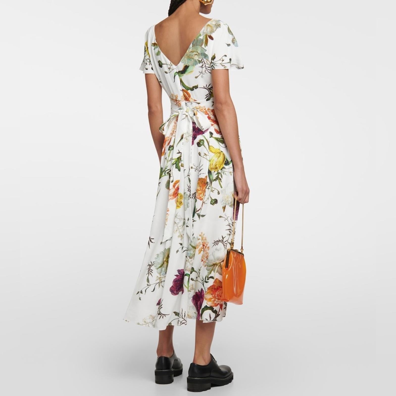 ERDEM Brealey Bouquet Pattern Fraser Dress Size US4 | UK8 New with Tag