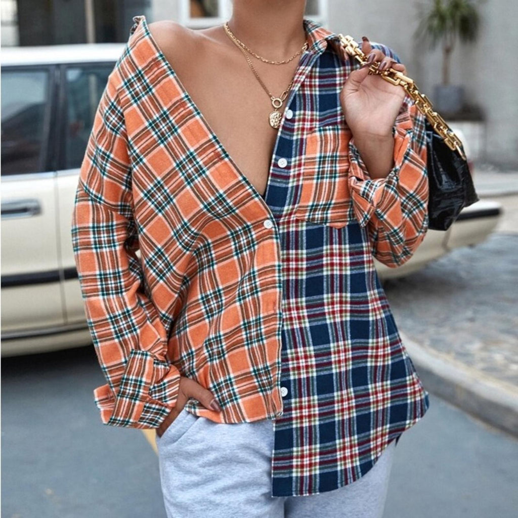 New Look Plaid Button Front Shirt, Size 2X New w/Tag