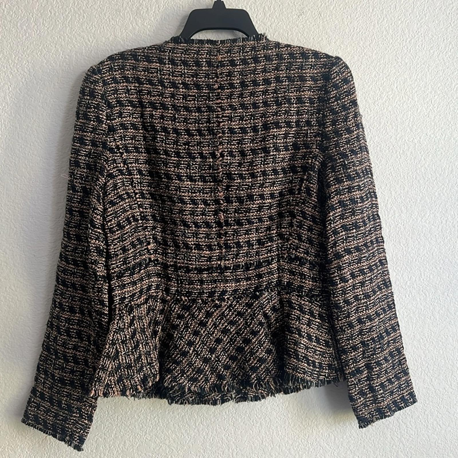 Rebecca Taylor Multi Tweed Ruffle Blazer Jacket, NWT, Size 10