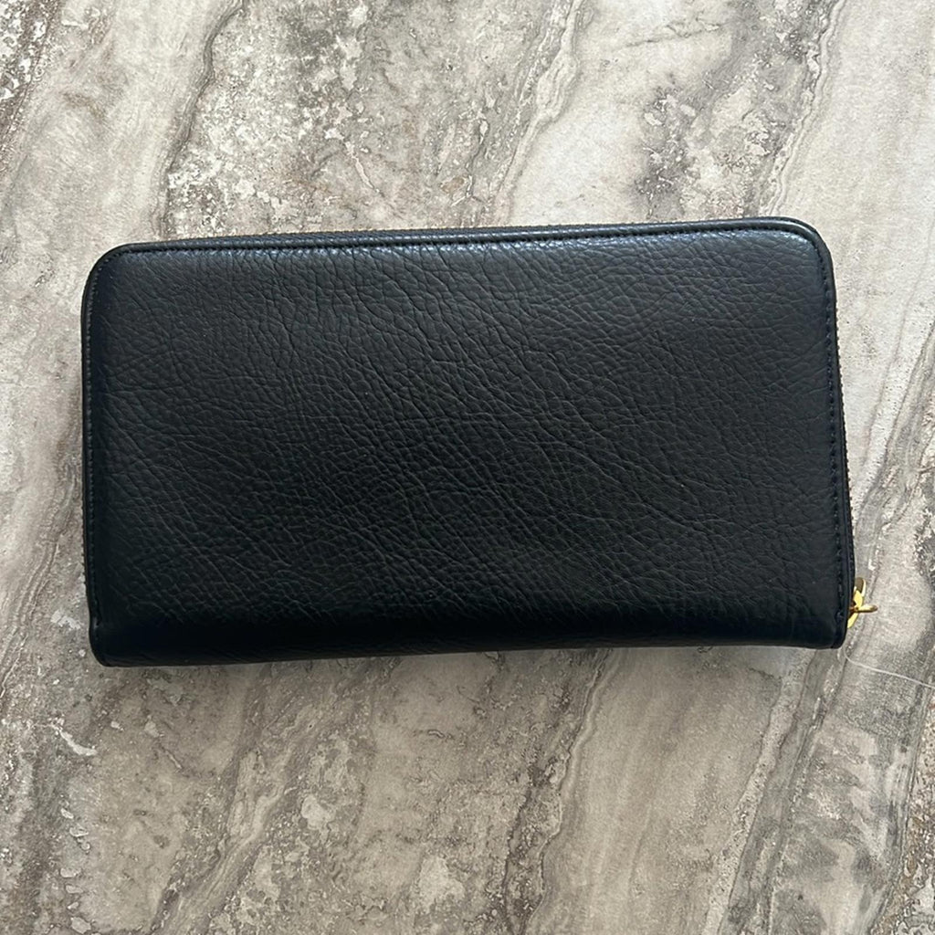 Style & Co BLACK Whip-Stitch Zip Wallet, New w/Tag