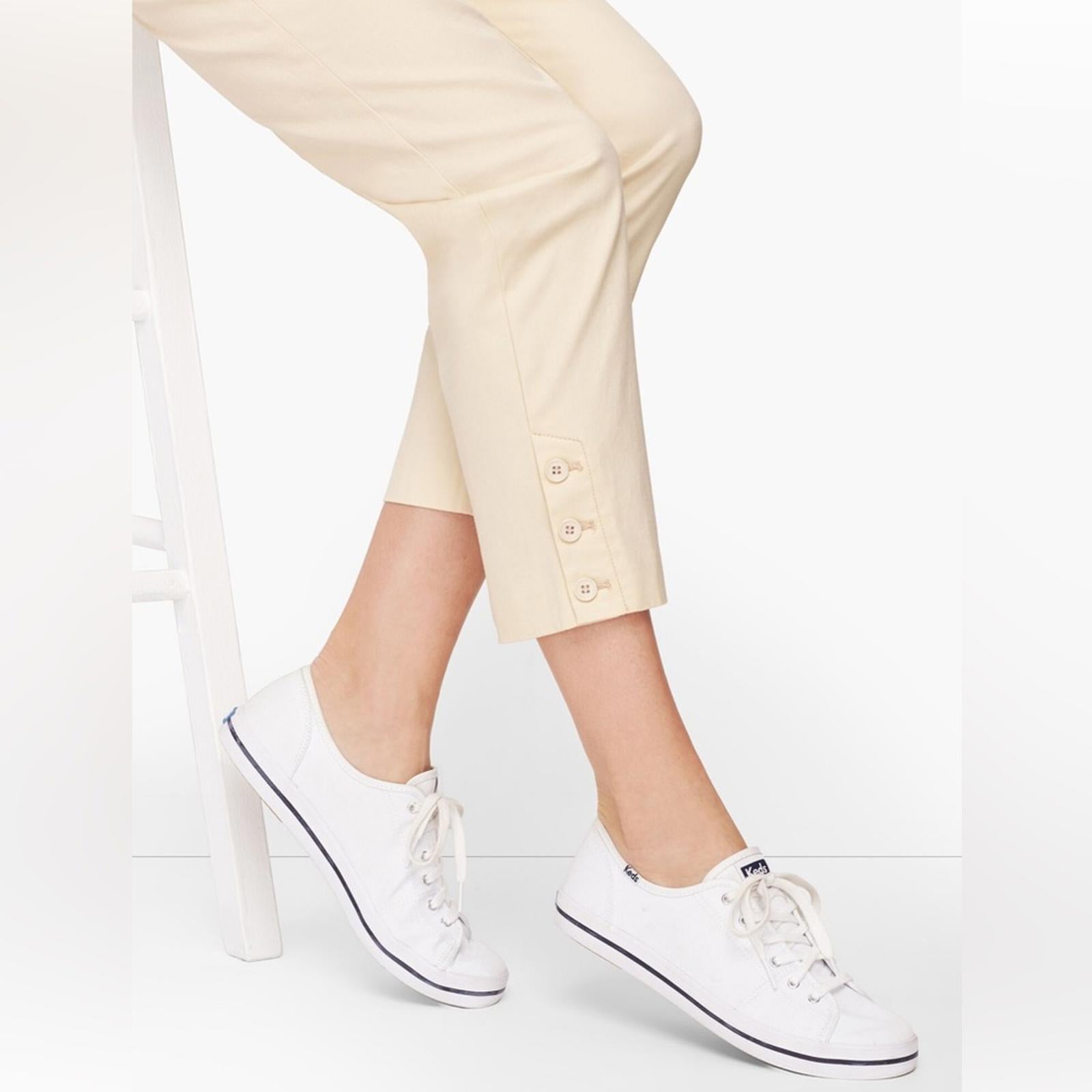 Talbots Beige Straight Leg Perfect Crop Pants, Size 12 New w/Tag
