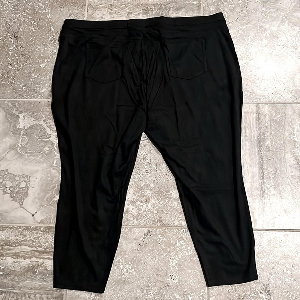 New Susan Graver Plus Size Pull-On Pants in Black, Petite 4X New in Packaging