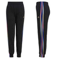 Adidas Girls' Fleece Jogger in Black with Multicolor Stripes, NWT, Size L/14