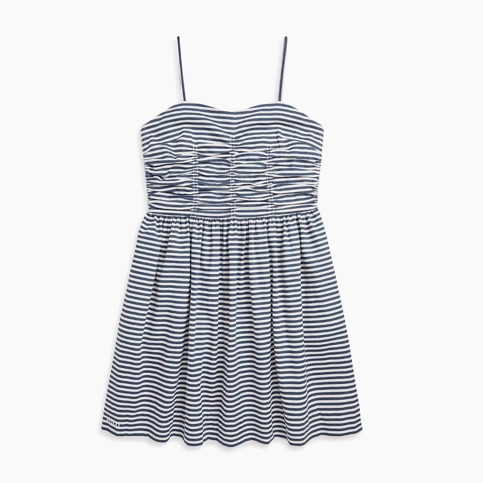 Polo Ralph Lauren Girl's Striped Cotton Sleeveless Dress in Blue, Size 10, NWT