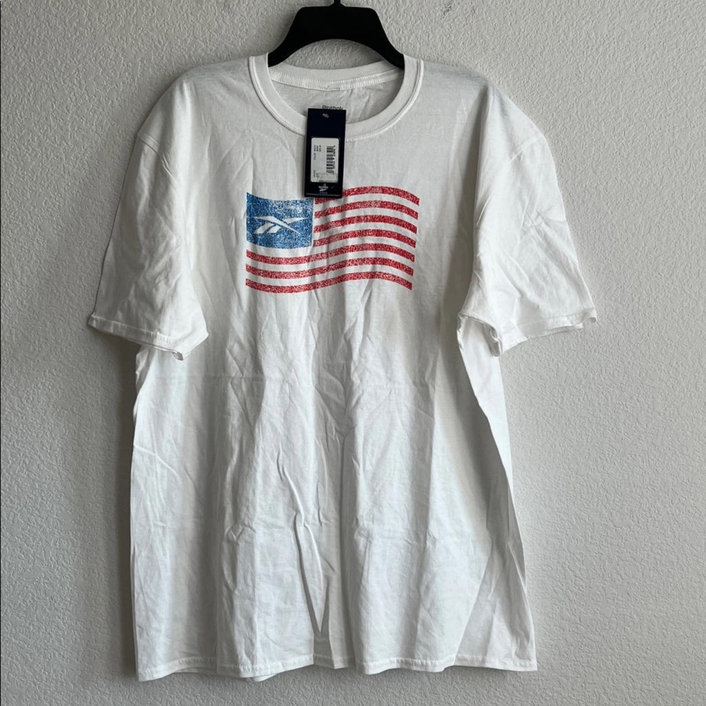 Reebok Graphic Crewneck T-Shirt in White, Size XL NEW w/Tag