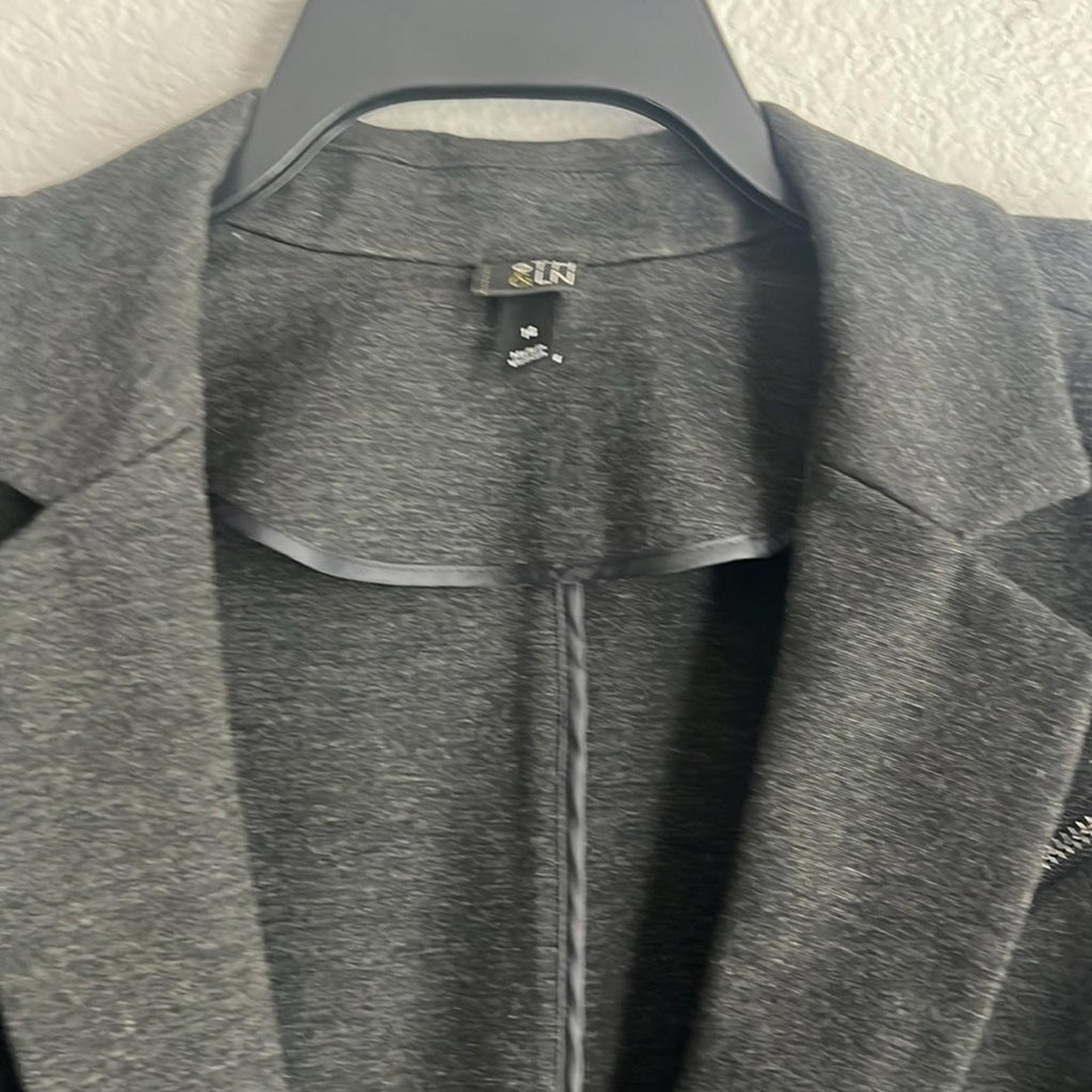 Lane Bryant’s 6th & Ln Blazer in Heather Grey/Black Size 14 EXCELLENT