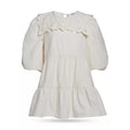 SEA Anita Puff Sleeve Dress Linen-blend in Cream, Size 6Y New w/Tag Retail $165