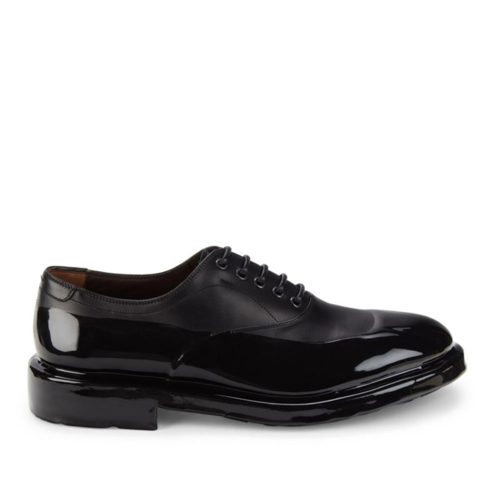 Salvatore Ferragamo Dipped Leather Oxford Shoes Size 9 EEE NEW in Box + DustBag