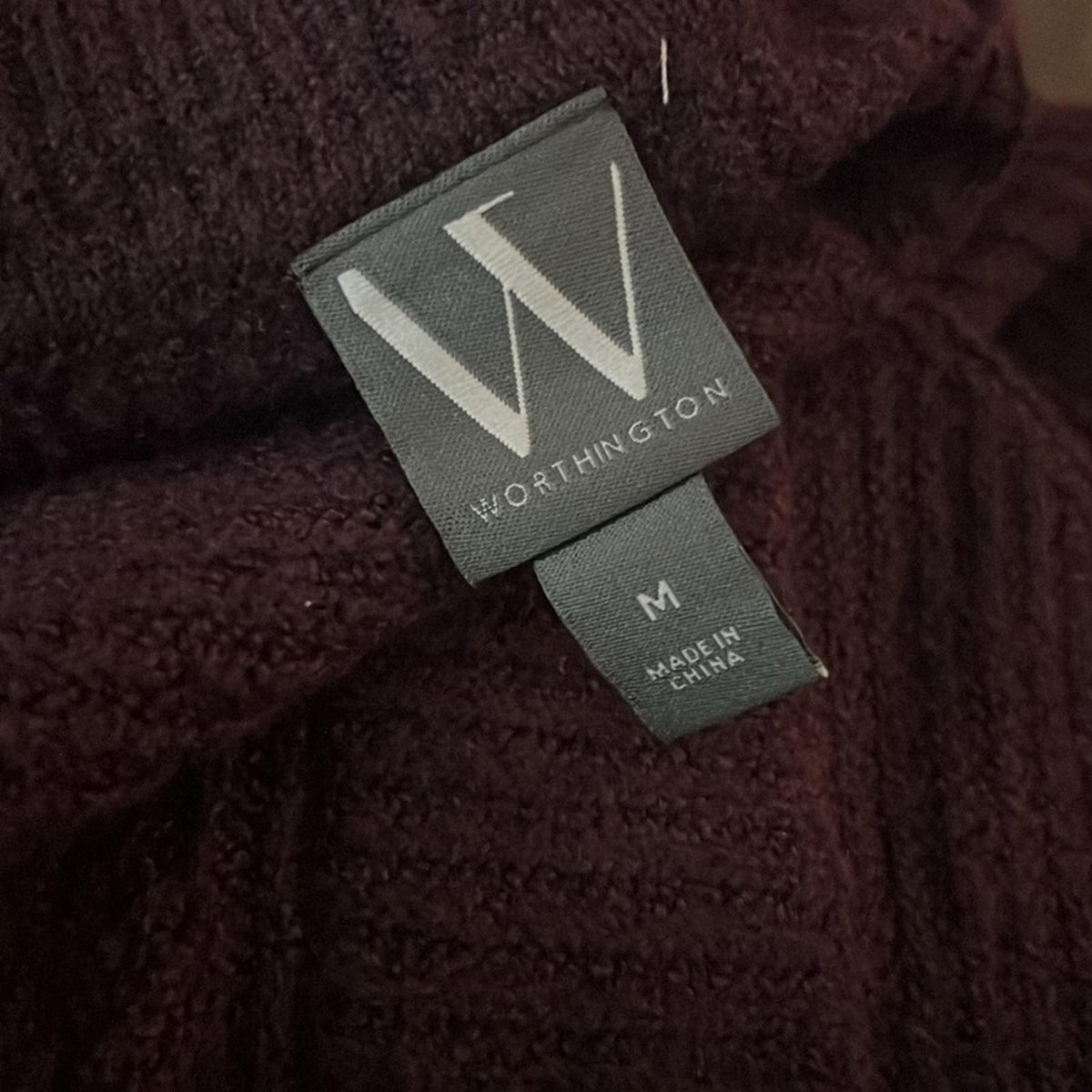 Worthington Crew Neck Long Sleeve Pullover, Classic Burgundy Size M New w/Tag