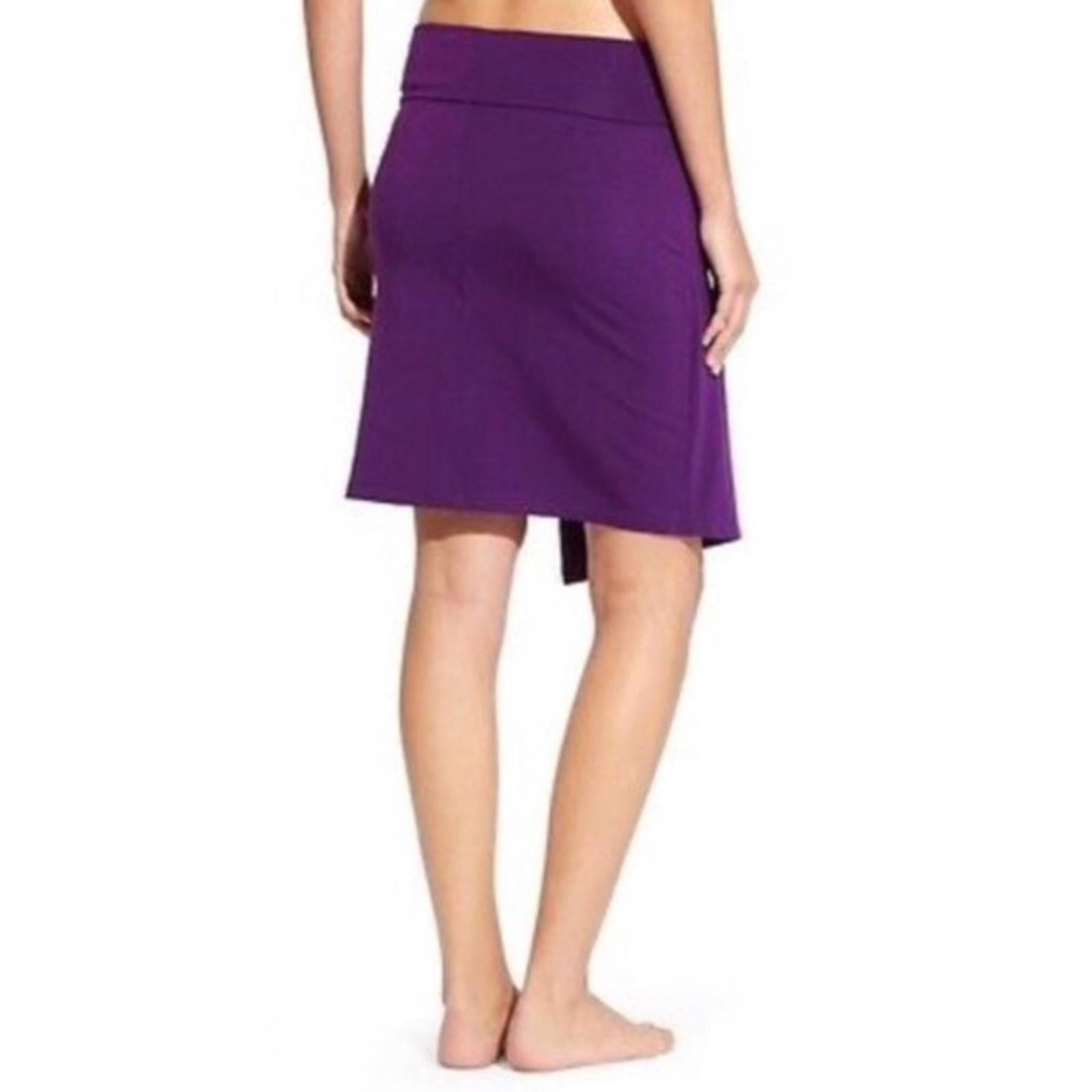 Athleta Seaside Fold Over Skirt Faux Wrap Mini Waist Band Purple, Size XS NWT