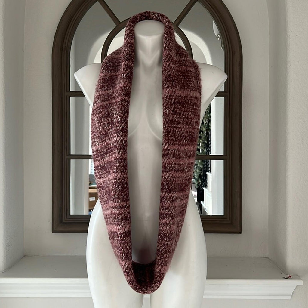 Frye & Co Space Dyed Infinity Cold Weather Scarf Wrap, Neck Warmer in Bark NWT