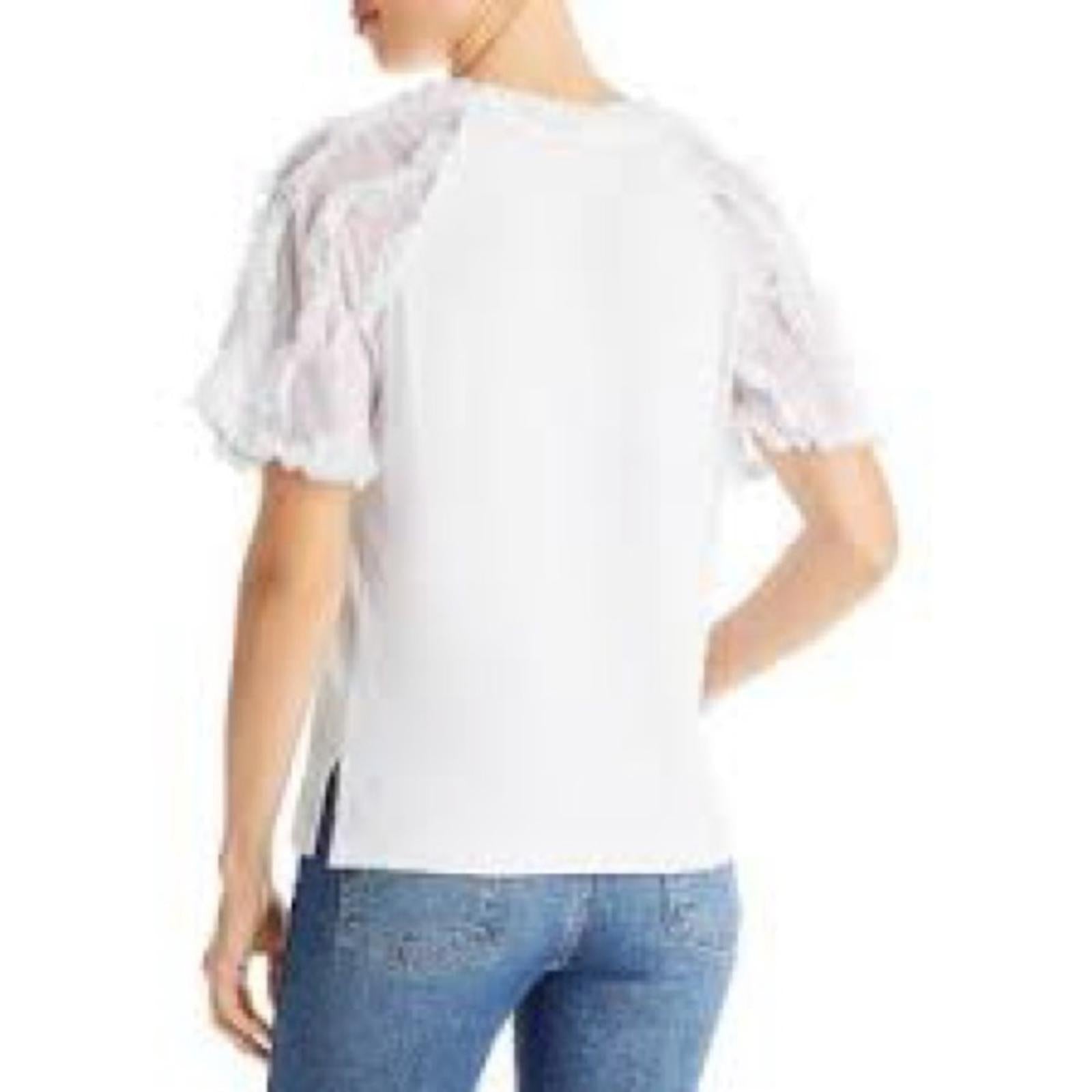Kobi Halperin Betsy Ruffled Trim Top in White, NWT, Size M Retail $178