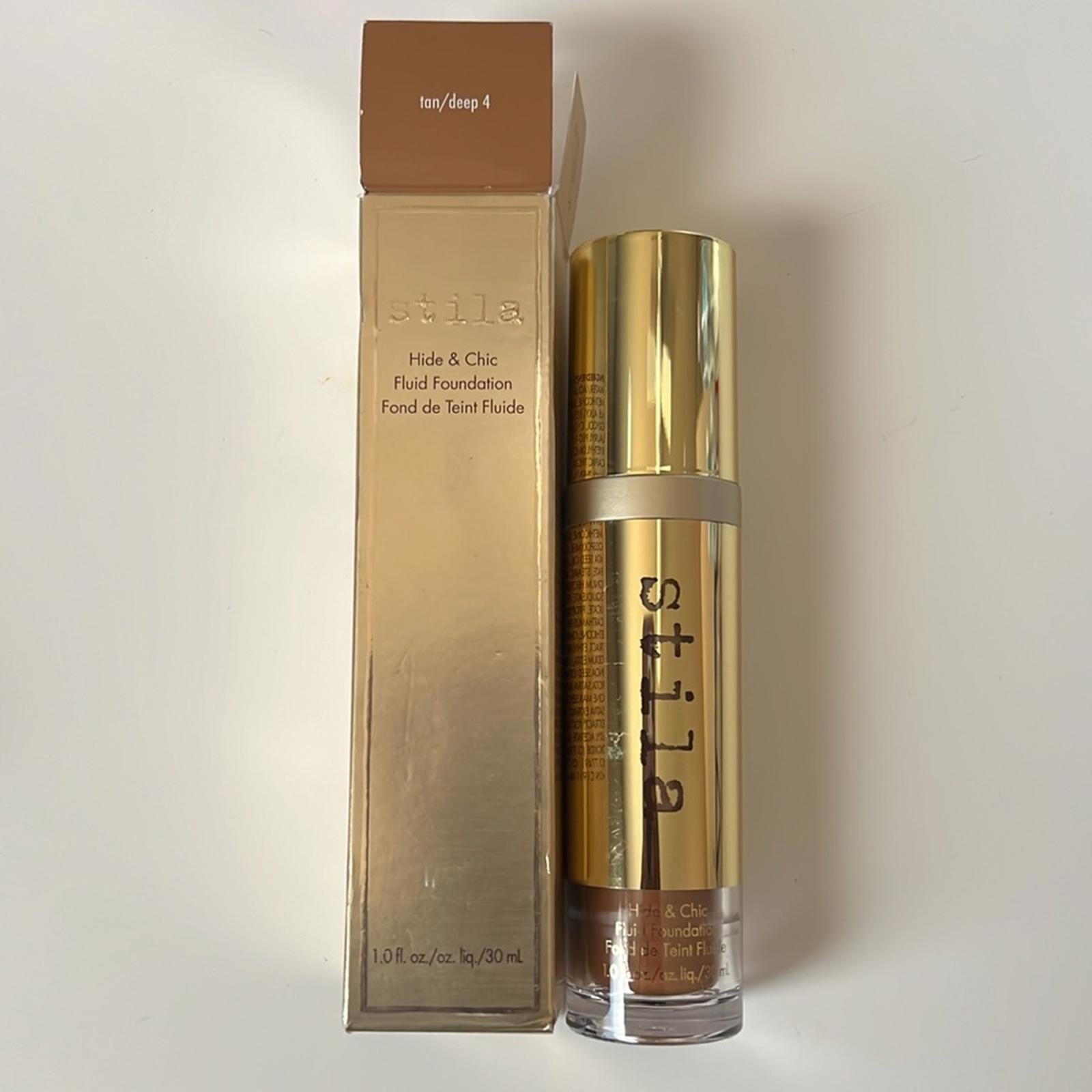 Stila Hide & Chic Fluid Foundation #4 Tan/Deep 1.0floz/30mL New in Box