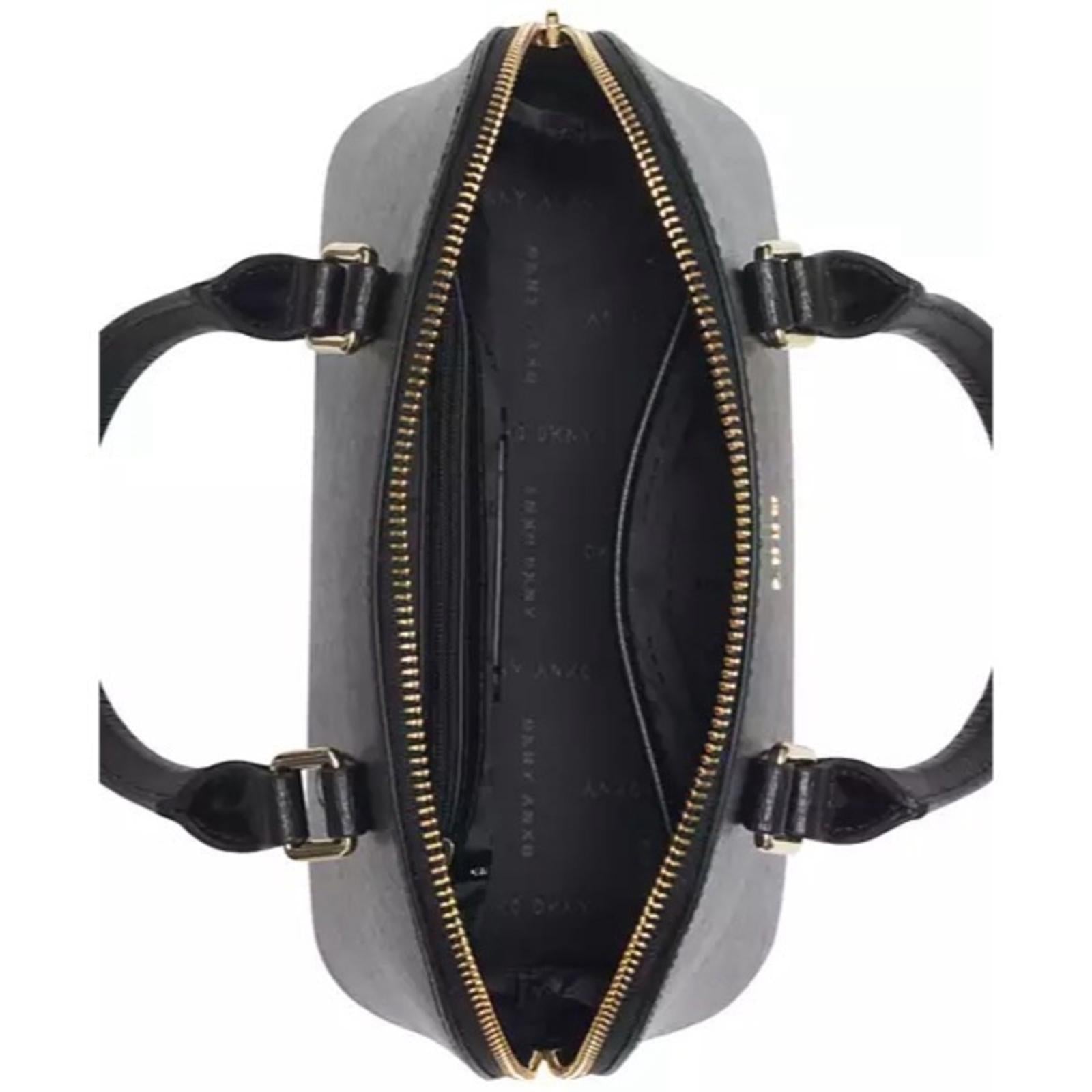 DKNY Bryant Dome Satchel with Convertible Strap, Black w/Gold Tone, New w/Tag