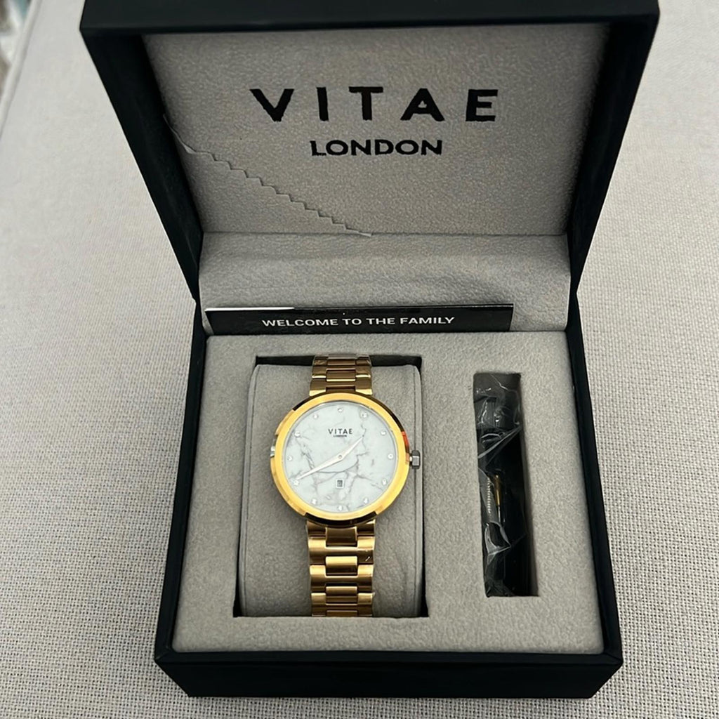 Vitae London Elmington Gold-Tone Stainless Steel Bracelet Watch 36mm NWT $259