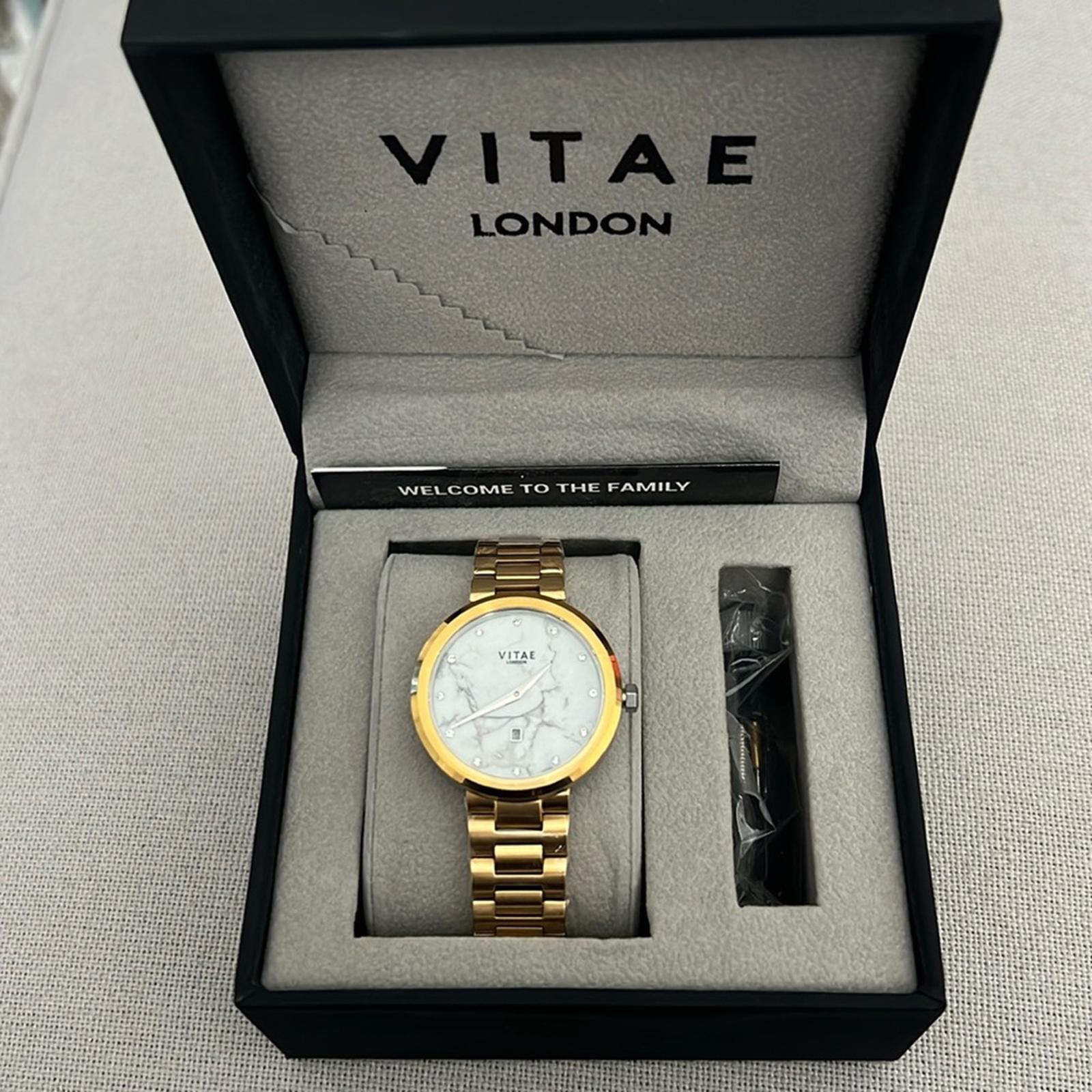 Vitae London Elmington Gold-Tone Stainless Steel Bracelet Watch 36mm NWT $259
