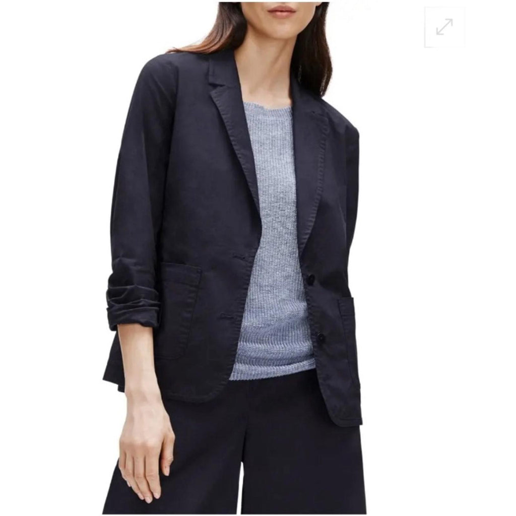 Eileen Fisher Notch Collar Shaped Jacket, Black Size XL , New w/Tag Retail