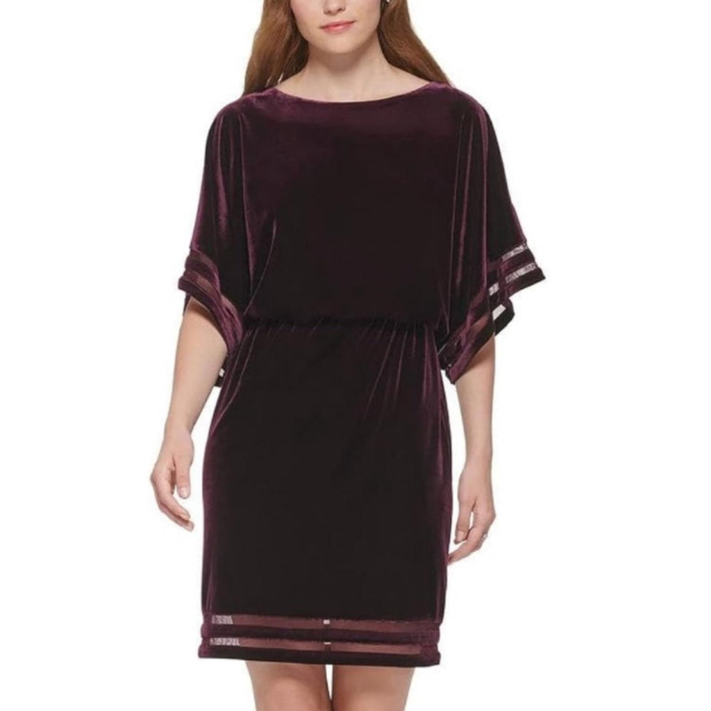 Jessica Howard GREEN Velvet Knee Shift Dress, Size 14 EXCELLENT!