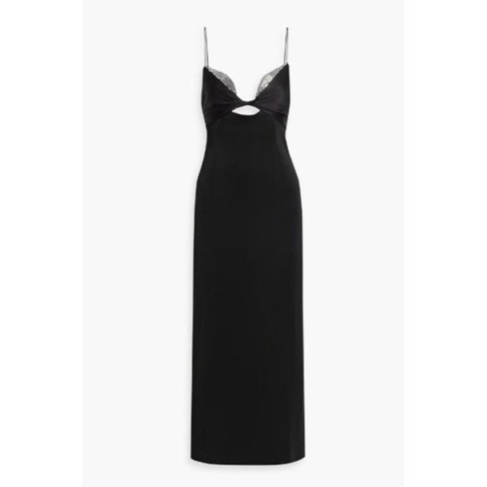 Galvan London Crystal Bustier Dress in Black Size US10 FR42 UK10 NEW w/Tag $1895