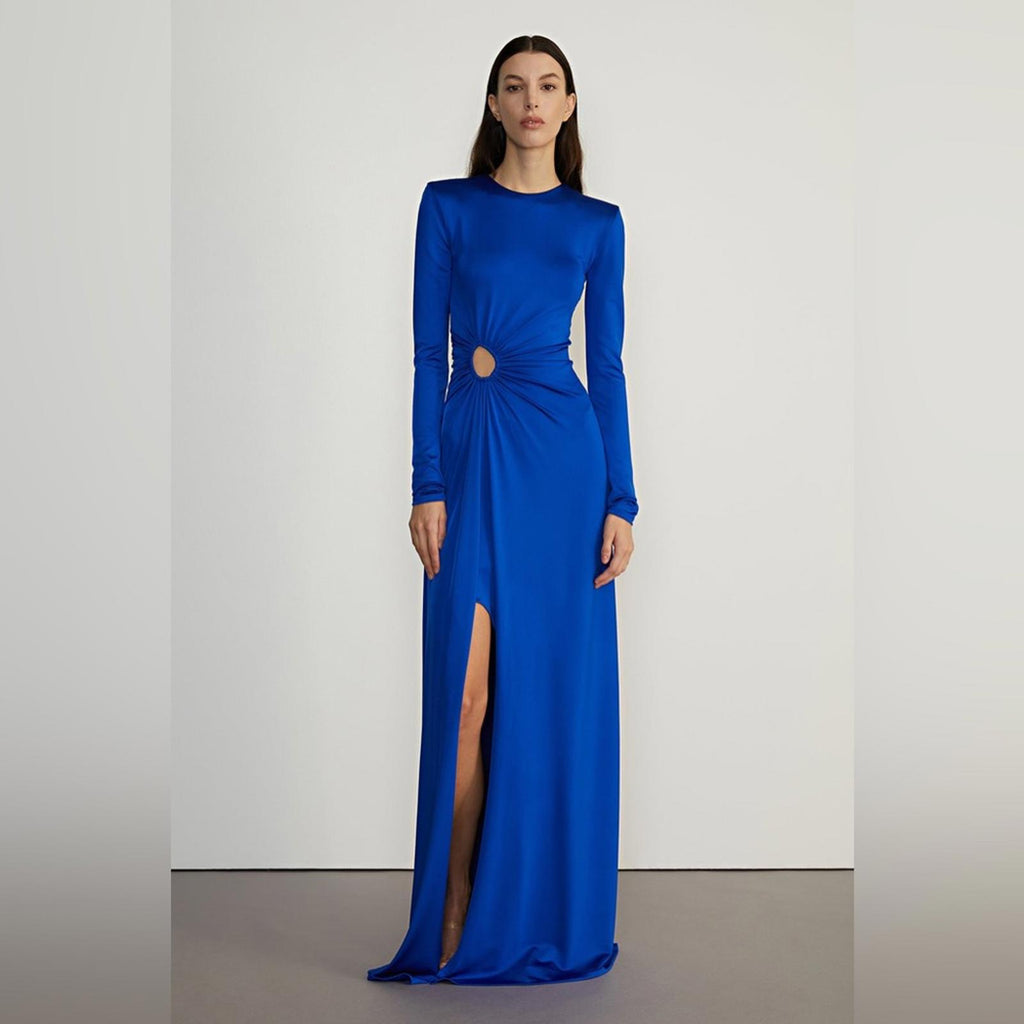 Et Ochs Katherine Gathered Column Cut-Out Gown Dress Size 8 New w/Tag $1,795