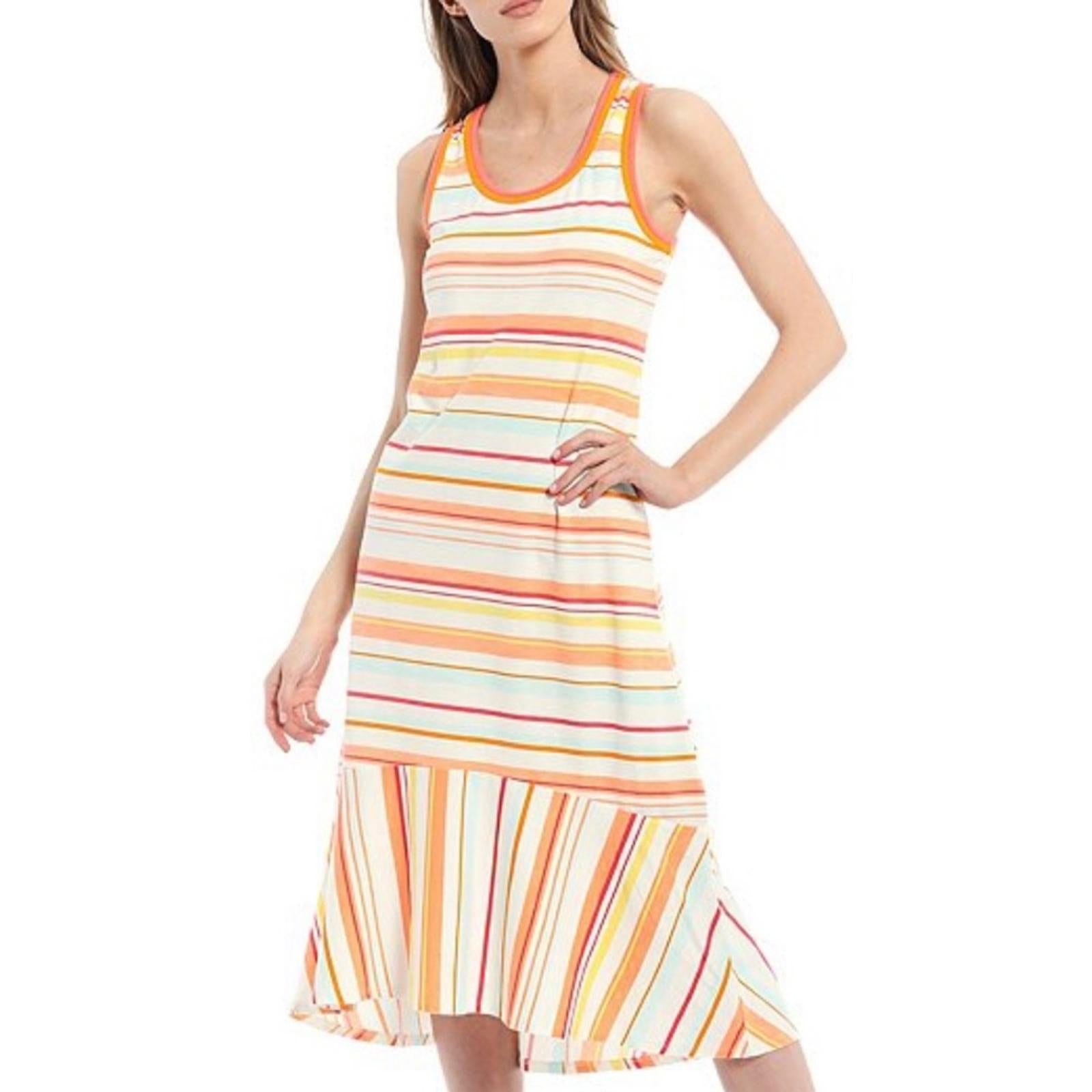 Ella Moss Sylvia Knit Stripe Hi-Low Midi Dress, Size L, New w/Tag