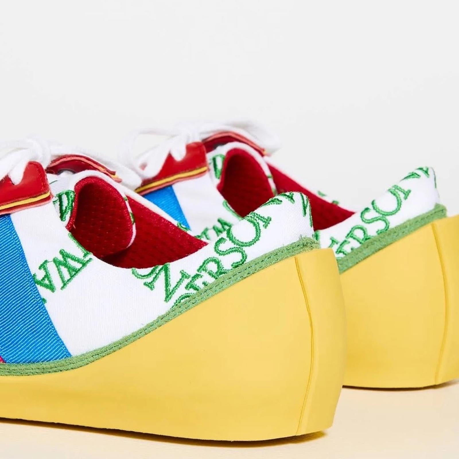 JW Anderson LaceUp Bubble Sneaker, Suede Yellow-Canvas Size 42 New in Box