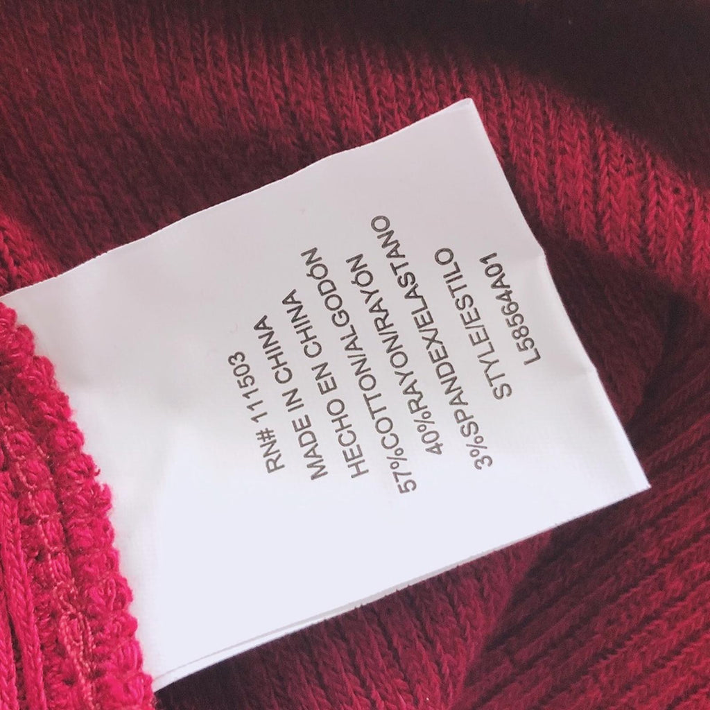 June & Hudson Mock Neck Cropped Sweater in Burgundy, Size XL New w/Tag