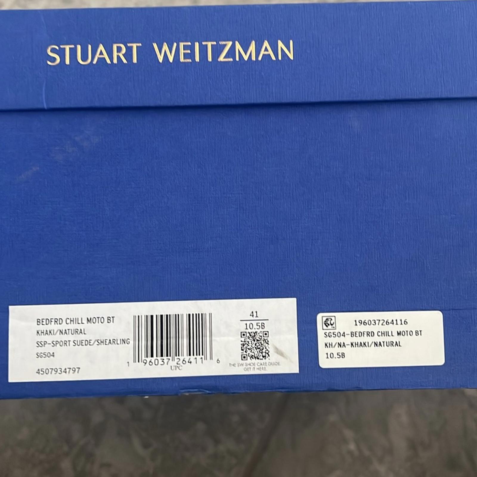 Stuart Weitzman Bedford Suede Shearling Winter Booties, Size 41/10.5 New in Box