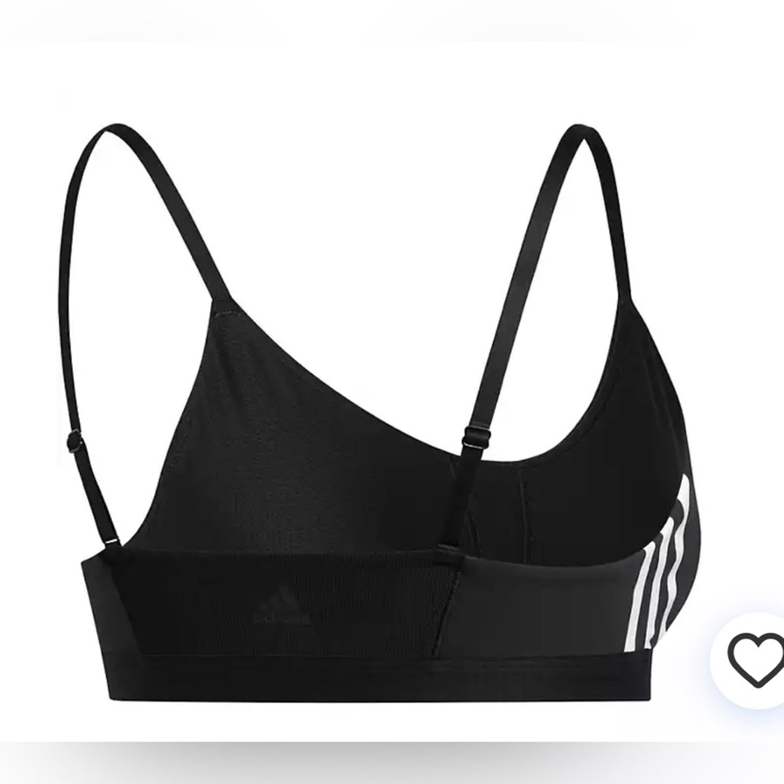 Adidas All Me 3-Stripes Sports Bra, Black White, Size S New w/Tag