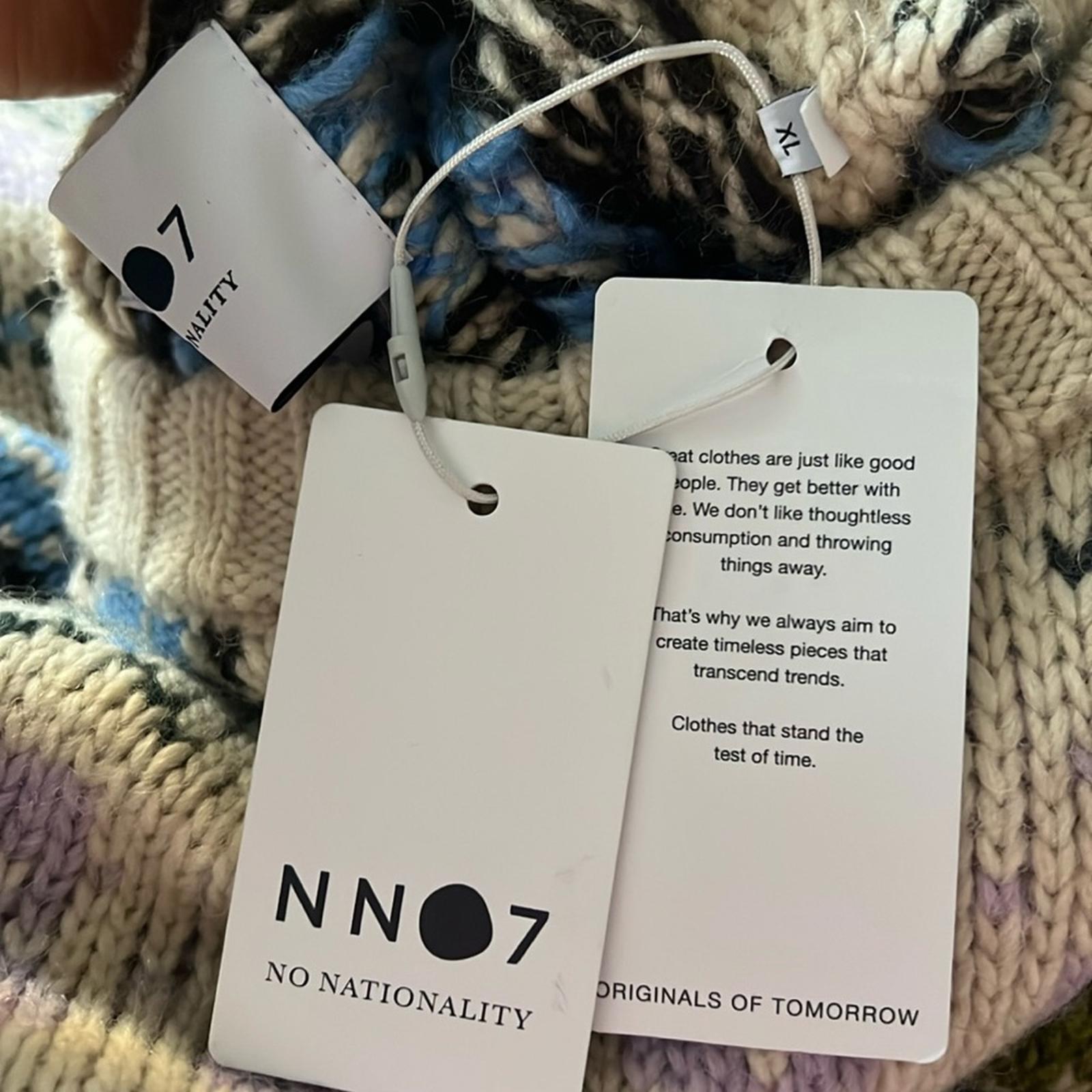NN07 Stein Wool-Alpaca Blend Crewneck Sweater in Ecru Multi Size XL NWT $370
