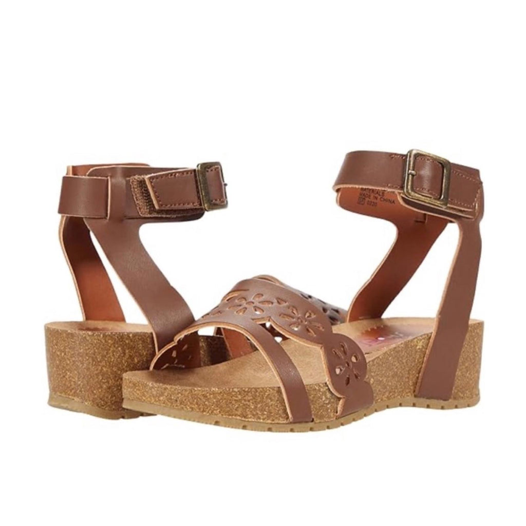 NEW Rachel Shoes Makenna Wedge Sandals, Brown Size 3M New w/o Box
