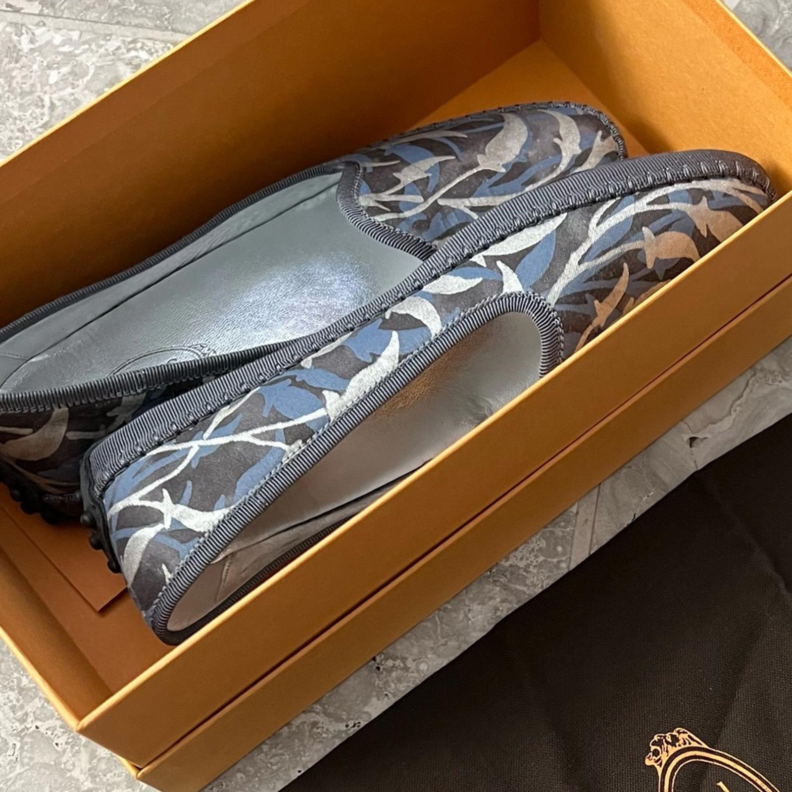 Tod’s Tess Patterned Slip-On Flats, Antracite Size EU 37.5 New in Box +DustBag