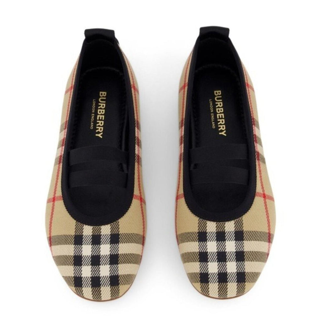 Burberry Logo-Detail Check Ballerina Shoes, Size EU 35, UK 2.5 NEW in Box