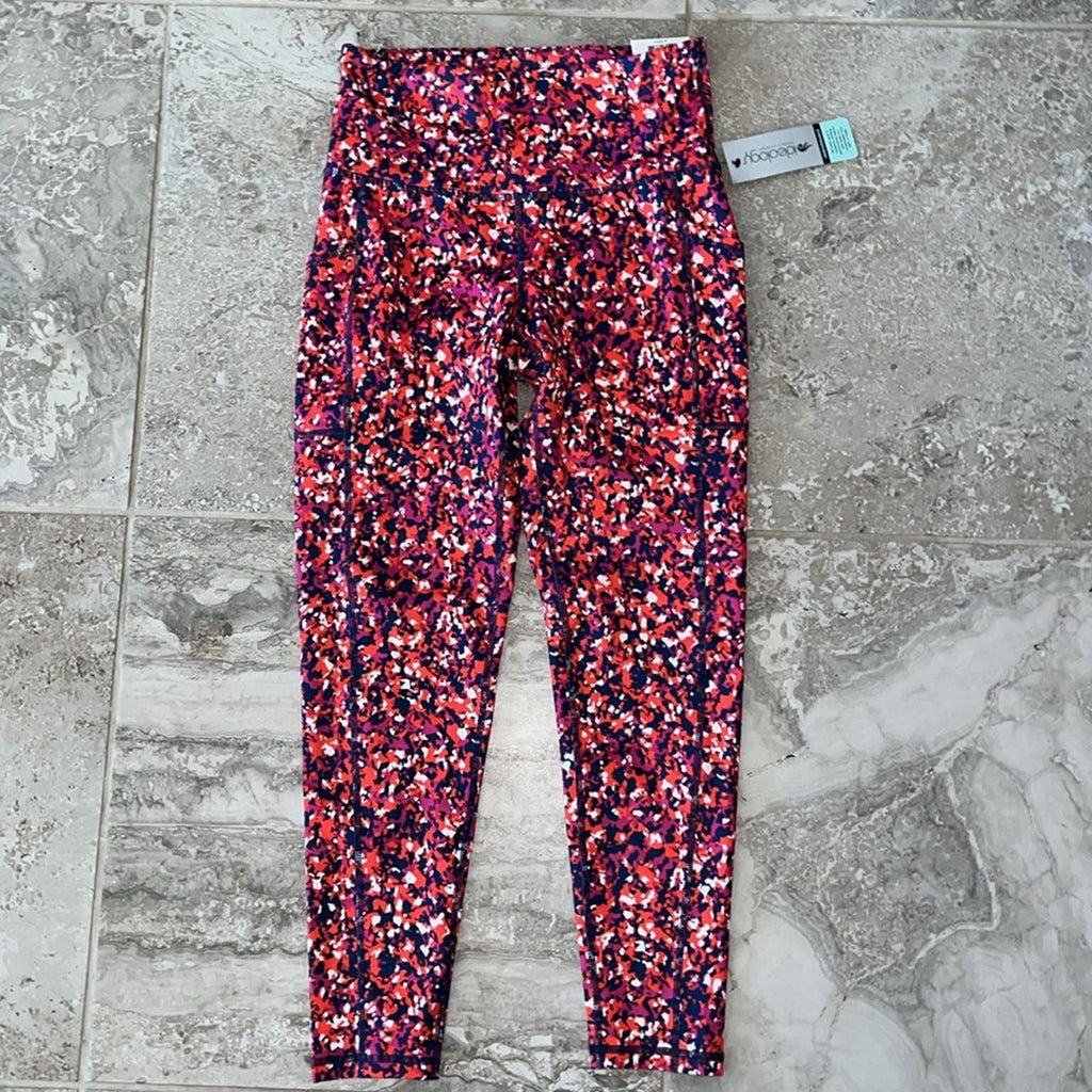 Ideology High-Rise Side Pocket 7/8 Leggings in Speckle Berry, Size S NEW w/Tag