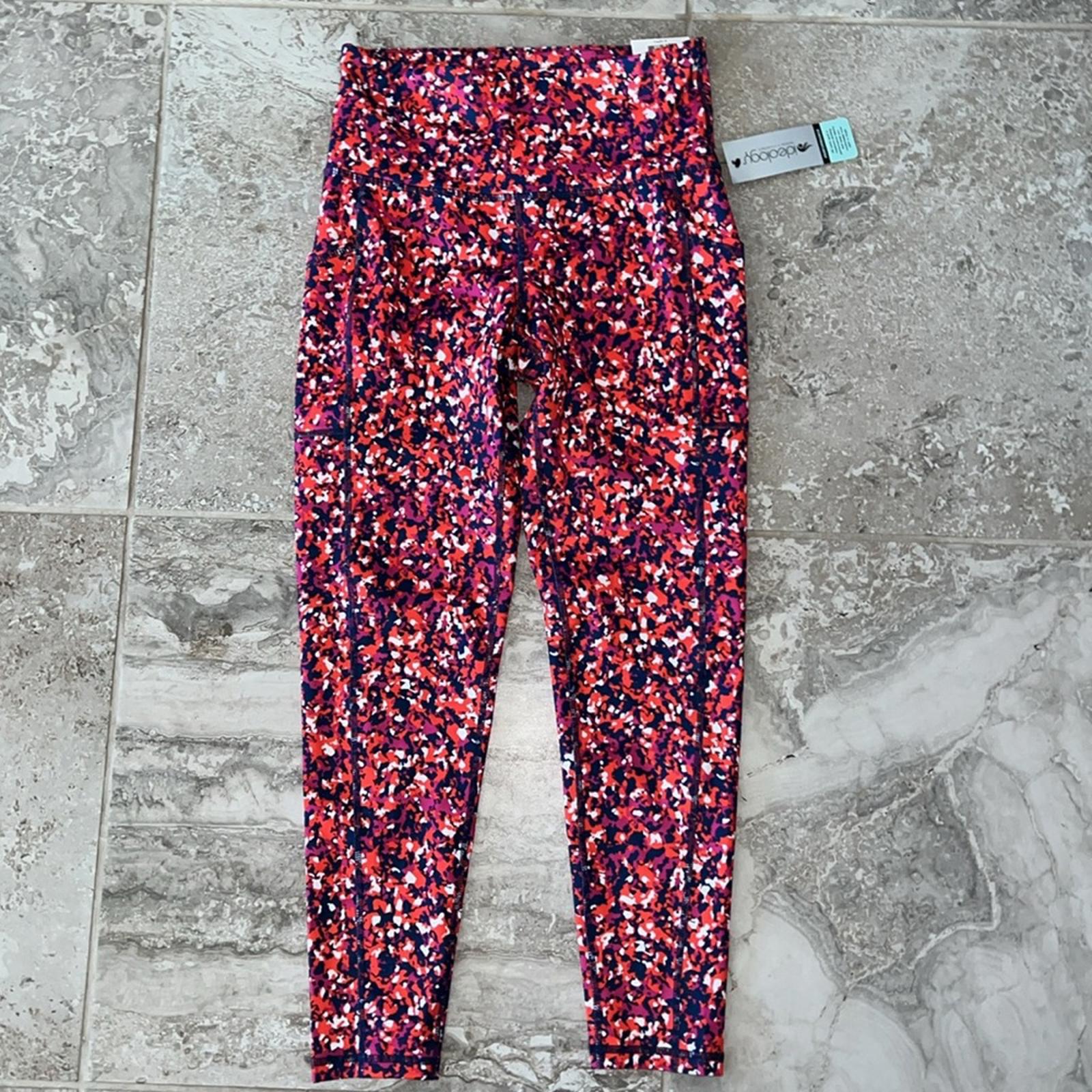 Ideology High-Rise Side Pocket 7/8 Leggings in Speckle Berry, Size S NEW w/Tag