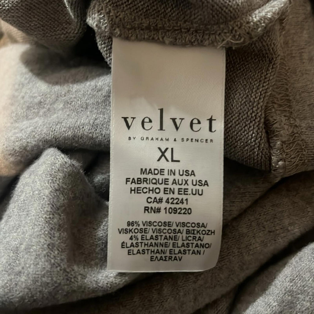Velvet by Graham & Spencer Tami Mock Neck Sweatshirt Grey Size XL New w/Tag $139