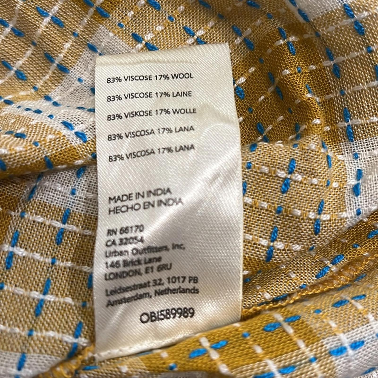 NEW Anthropologie’s Pilcro Yellow Motif Mustard Plaid Stitched Shirt Size XXS