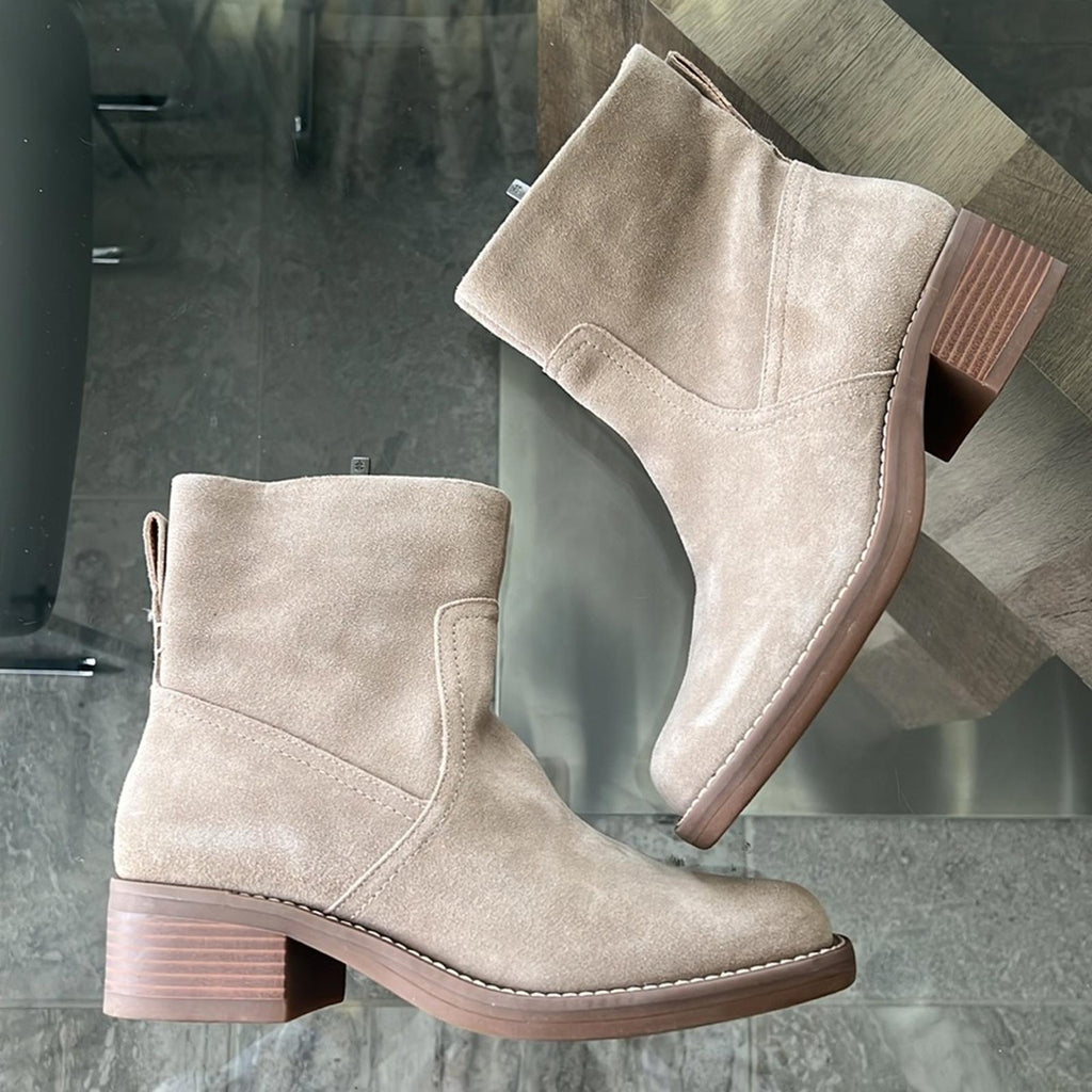 Lucky Brand Kazey Square Toe Booties in Dune Oilsue, Size 6.5 NEW
