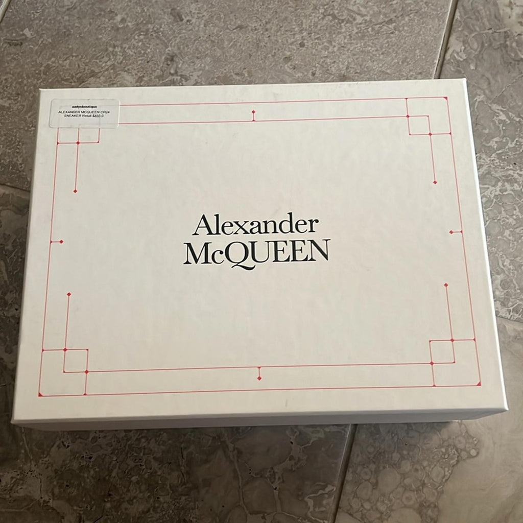 Alexander McQueen Oversized Low-Top Sneakers in White/ Camel, Size 41 NEW $850