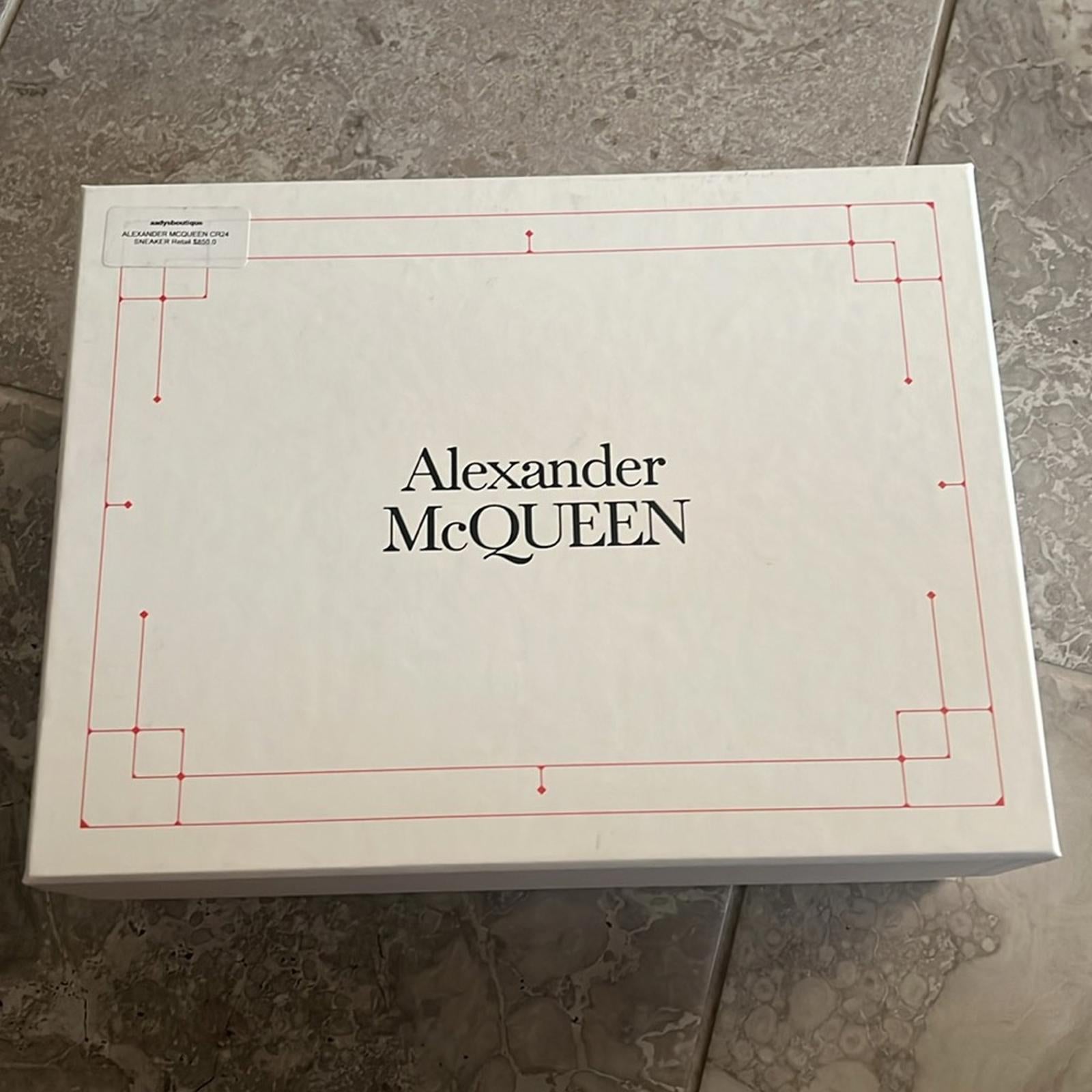 Alexander McQueen Oversized Low-Top Sneakers in White/ Camel, Size 41 NEW $850