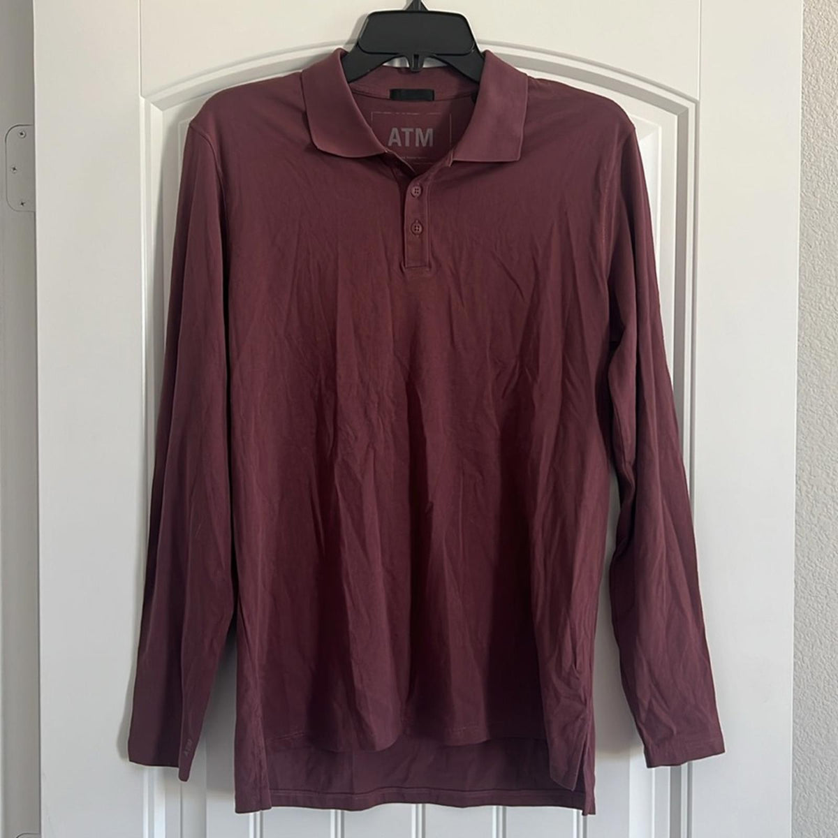 ATM Anthony Thomas Melillo Men's Classic Jersey Polo Cordovan, Size S New w/Tag