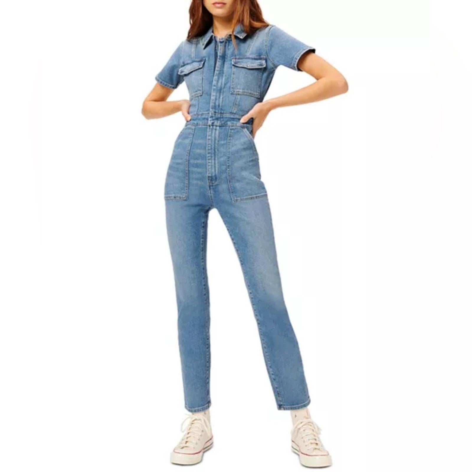 Good American Fit For Success Jumpsuit in Blue, NWT, Size 4 (XL)