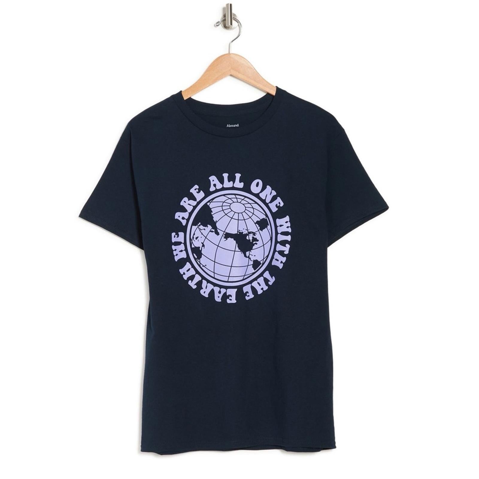 Abound Earth Graphic T-shirt in Navy, We Are One Size L New w/Tag