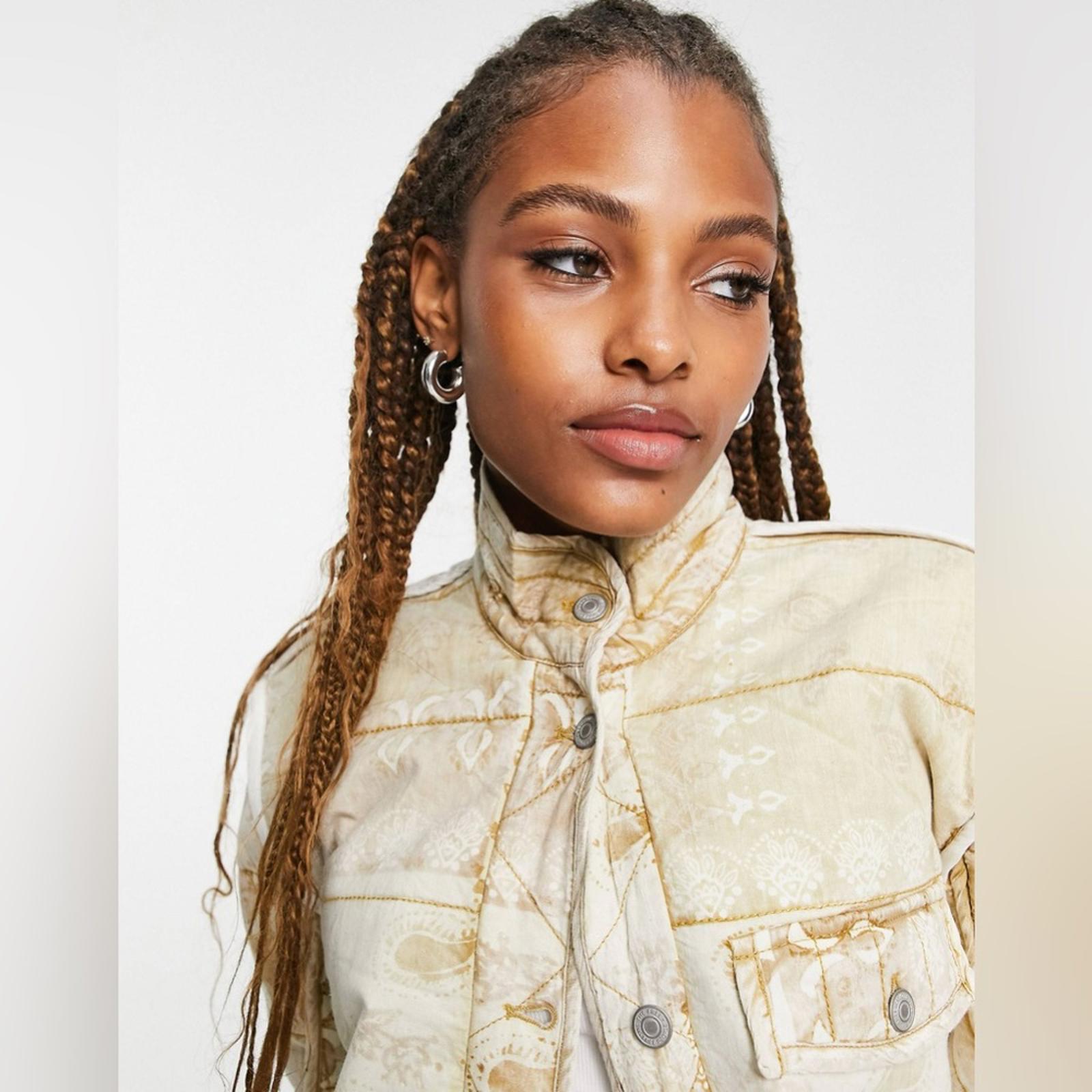 NEW Free People Fade Out Utility Quilted Jacket in Amber, Size XL Retail $228