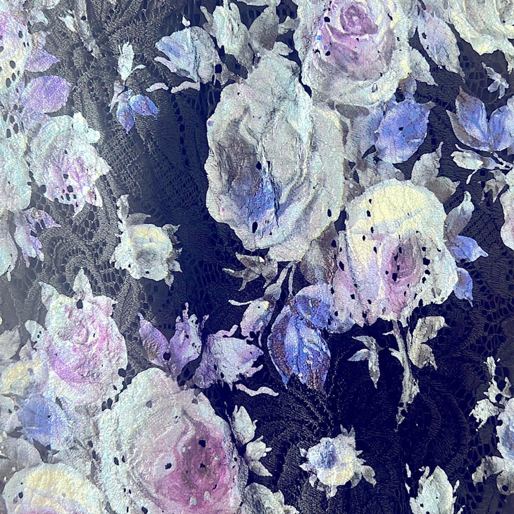 Marée Pour Toi Lace Lined Skirt Lilac Print, Size 18 New w/Tag
